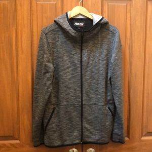 Homage hustle gray hooded zip up size large